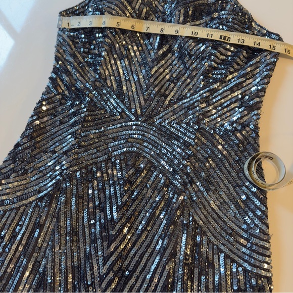 Aida Mattox Sequin Evening Gown, Silk Chiffon Overlay, 6 - Picture 8 of 10